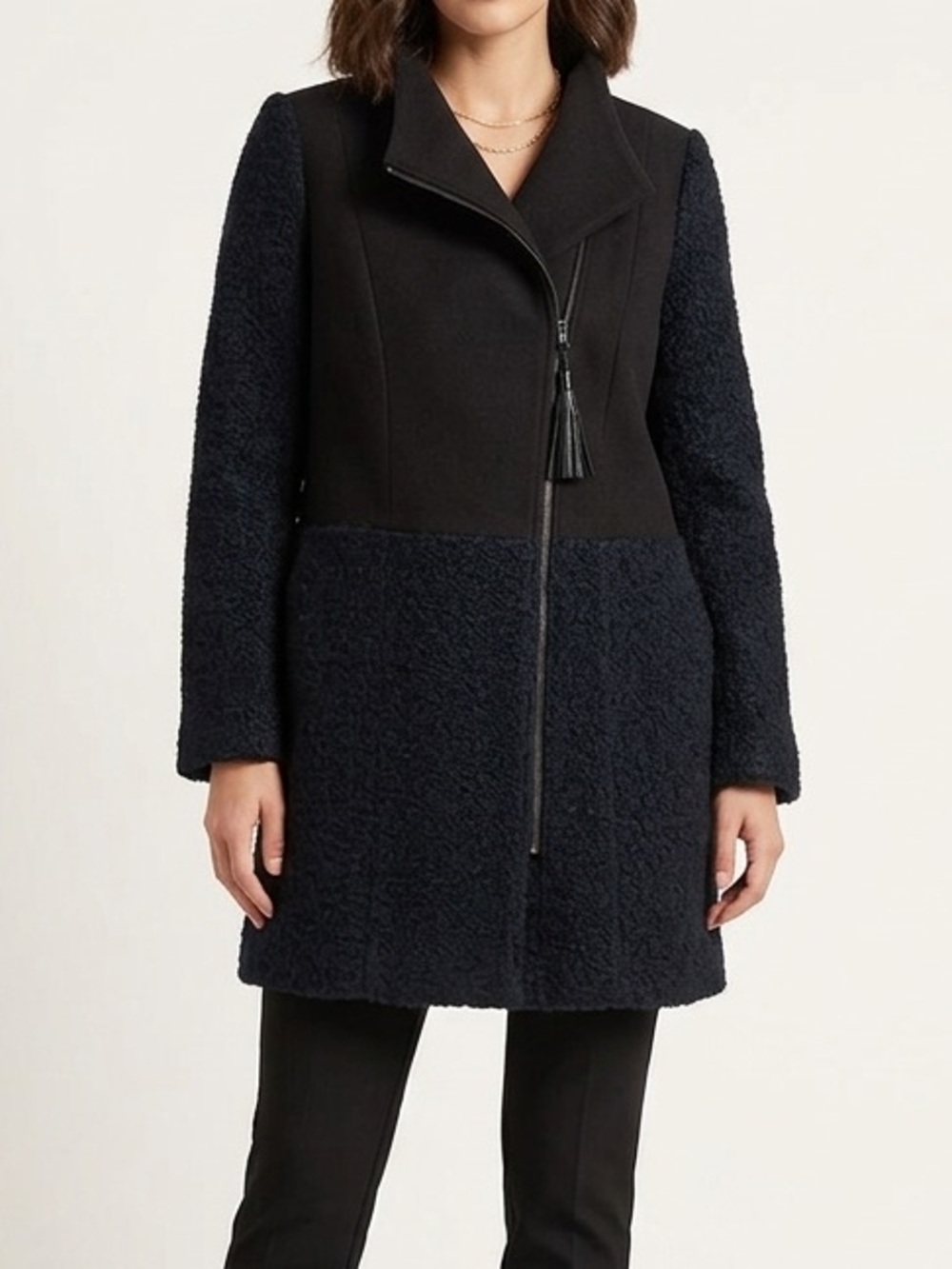 Alfani Wool Blend‎ Knee Length Zipped Front Jacket Size M